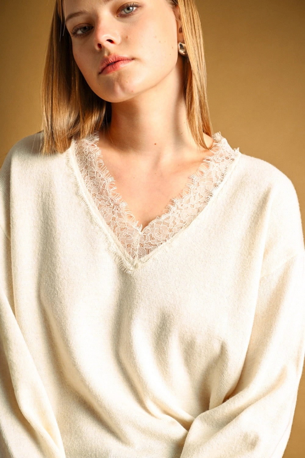 Knit Top with Lace