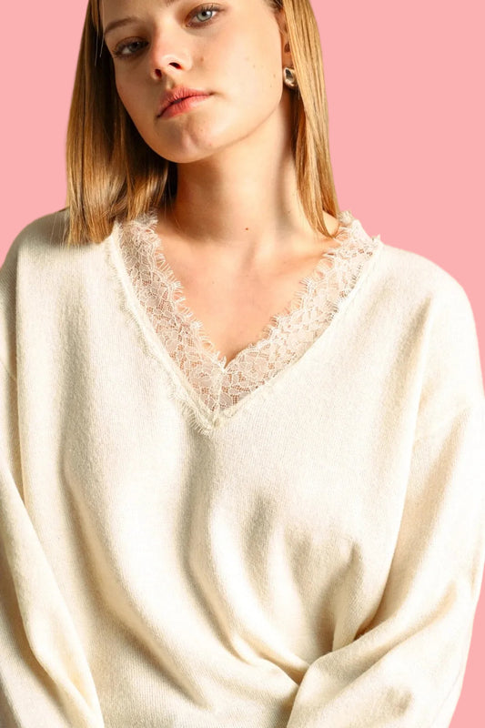 Knit Top with Lace