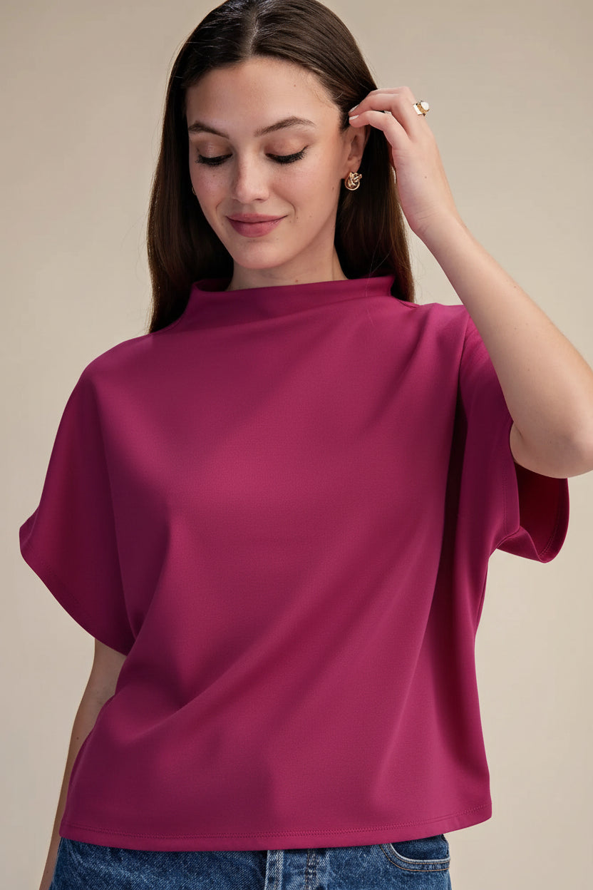 Brenn Soft Mock Neck Top