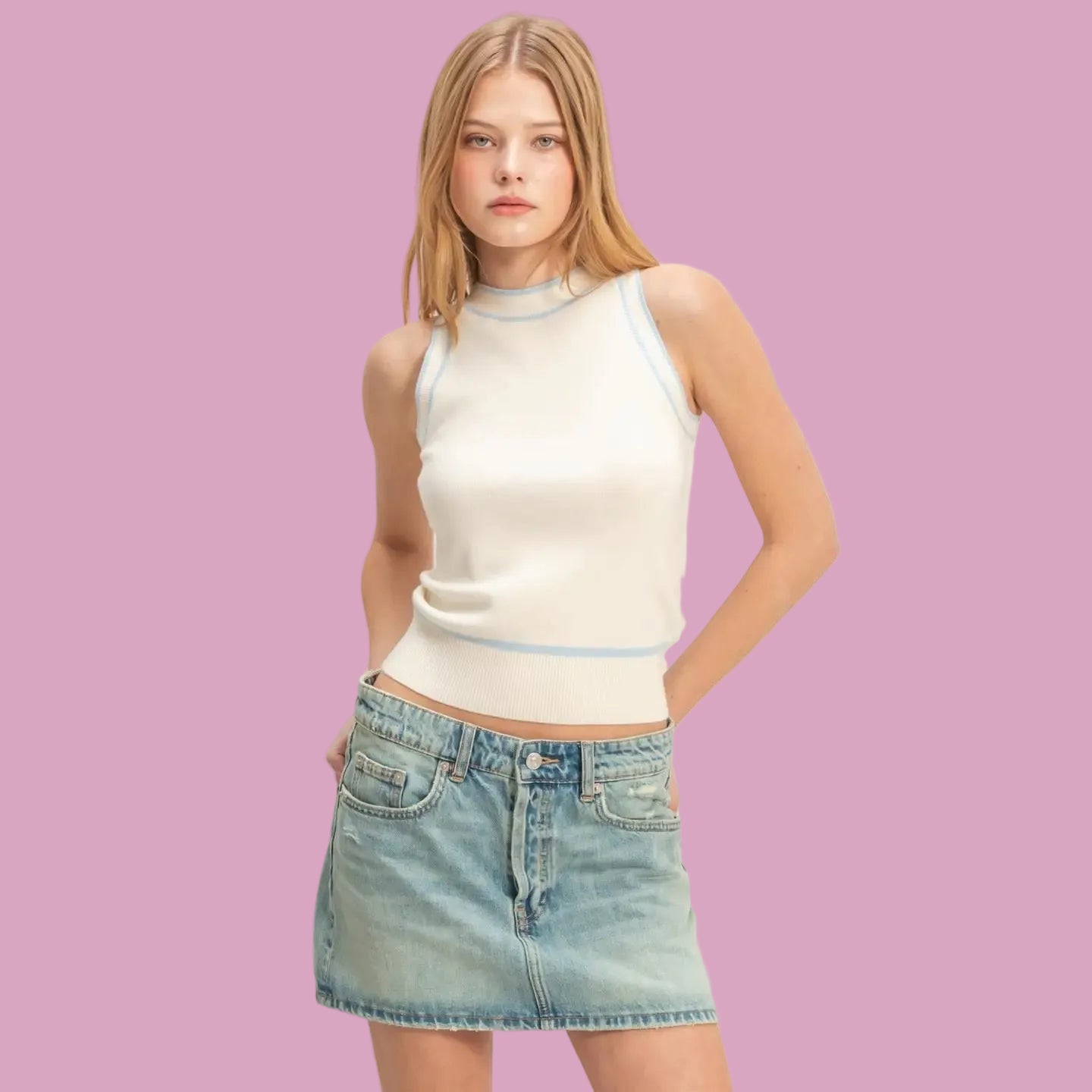 Ribbed Perla Top
