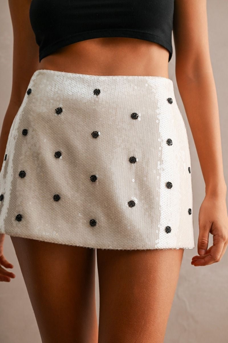 Polka Dot Sequin Skort