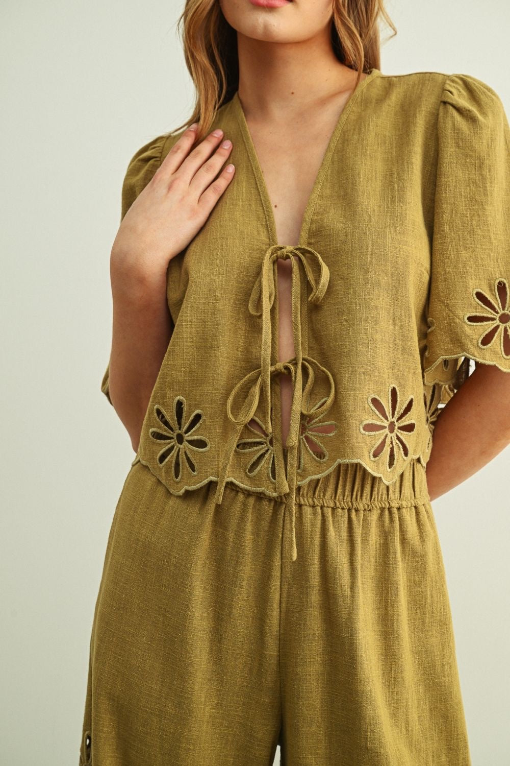 Berenice Olive Top