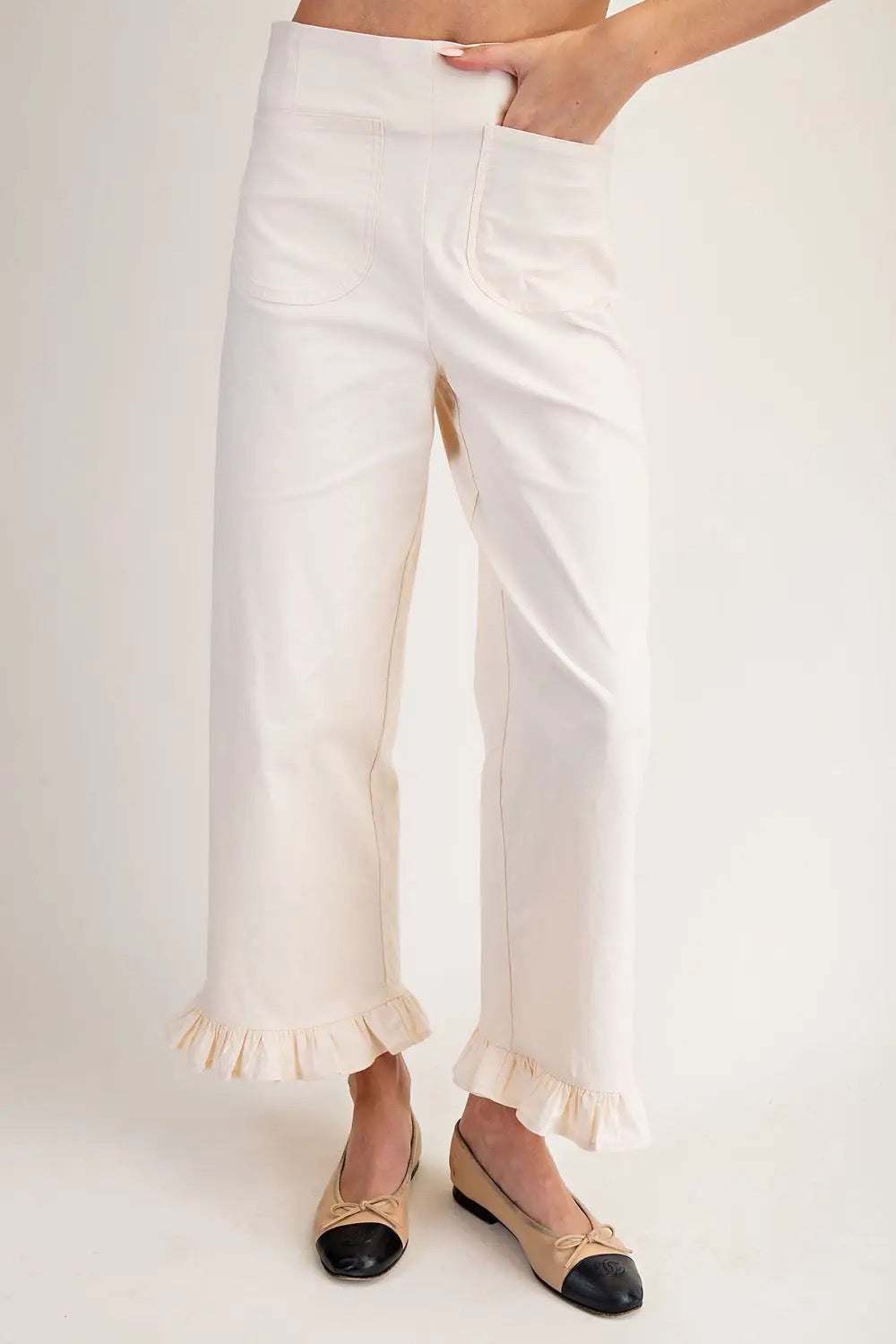 Ruffle Straight Leg Pants