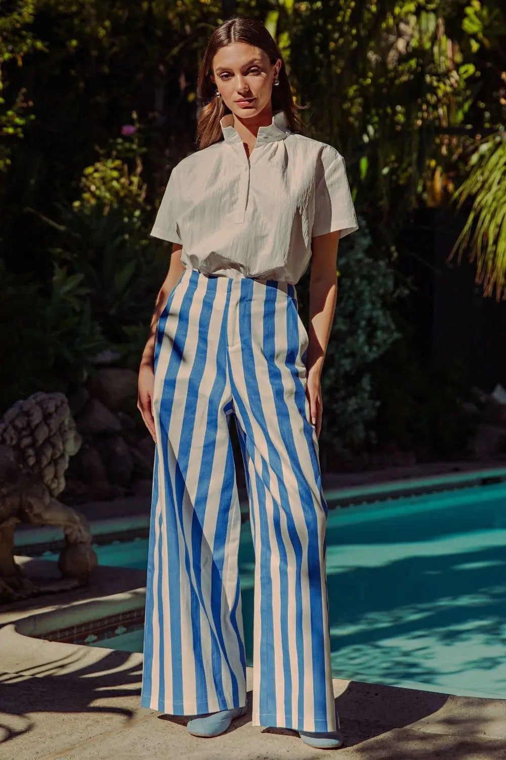 Mid rise Striped Pants