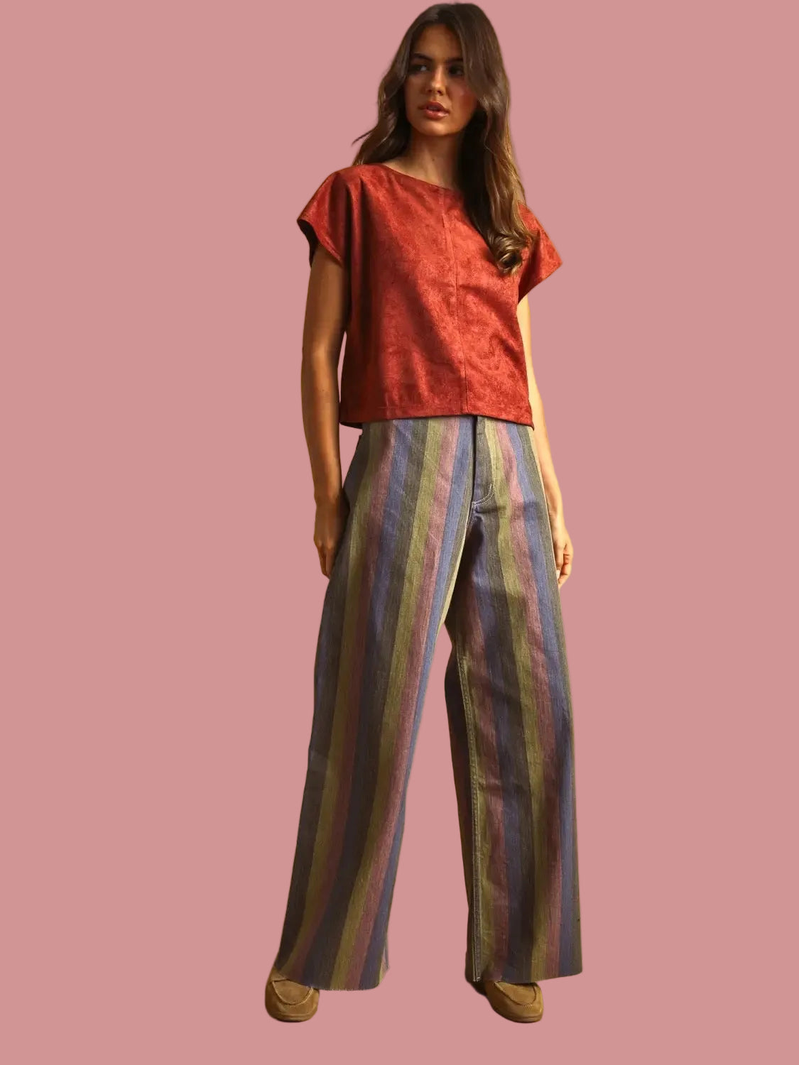 Multicolor Striped  Denim Pants