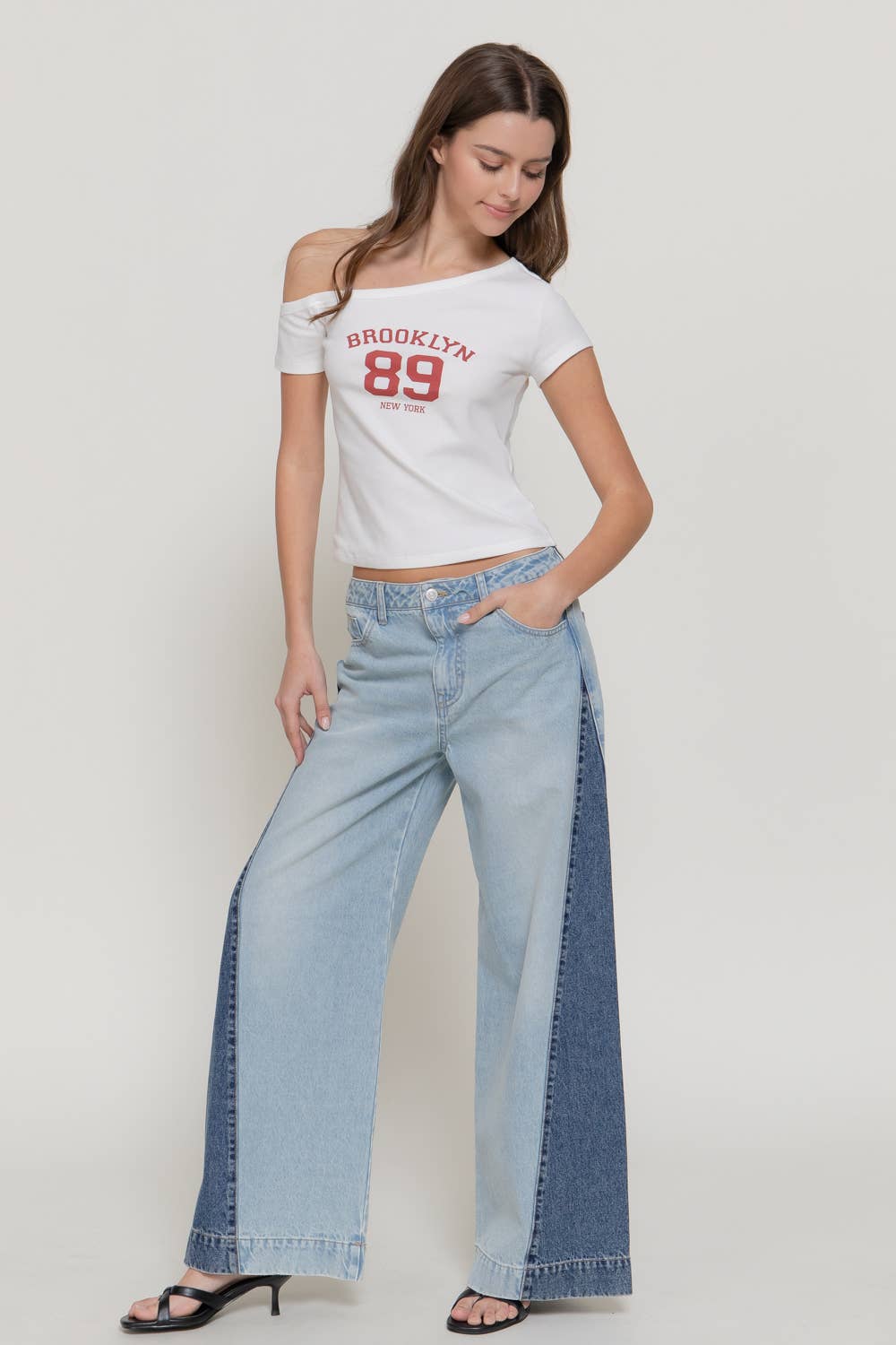 Two Tone  Denim Pants