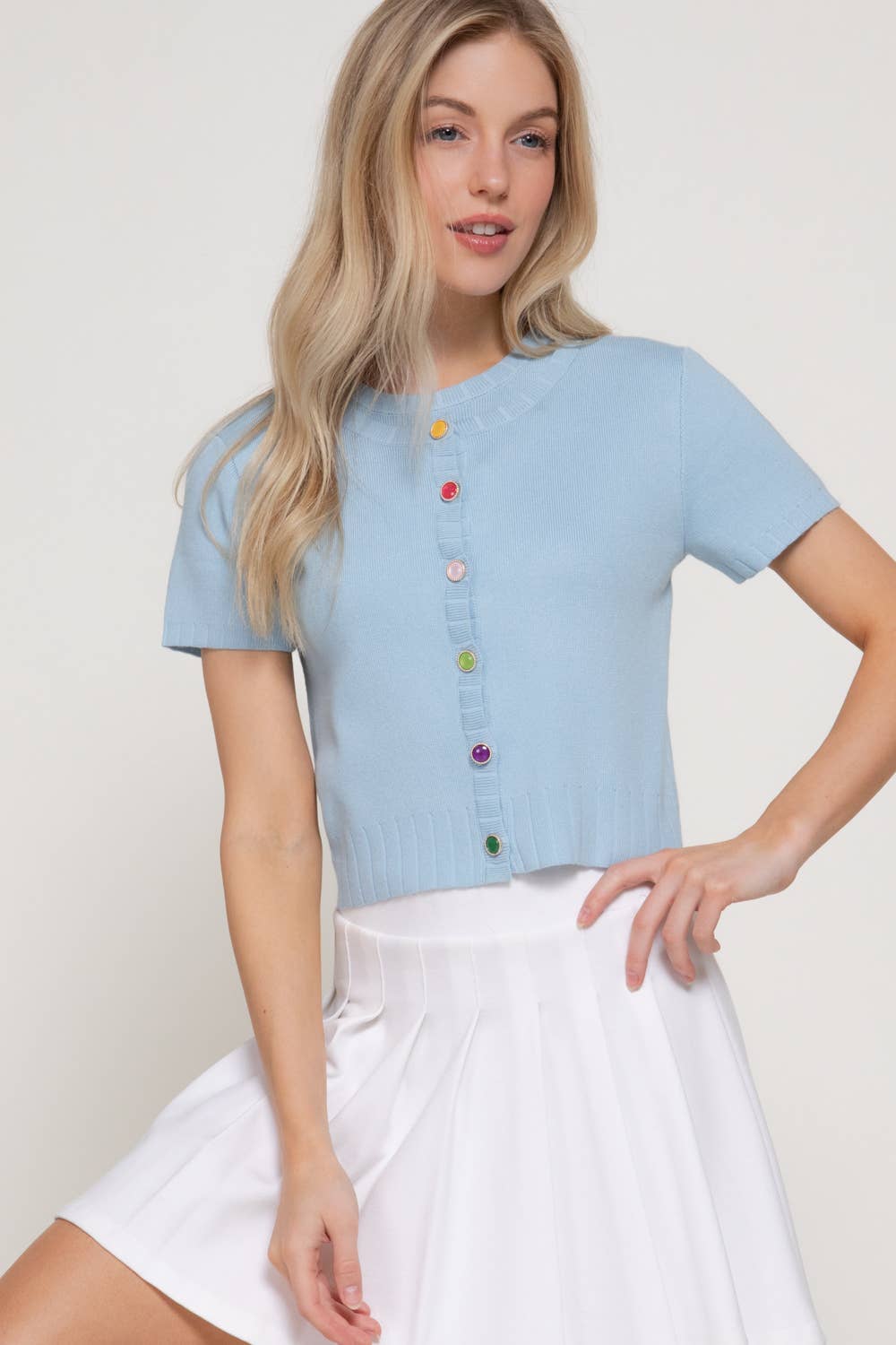 Gemstone Button Cardigan