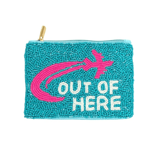 Ladies Out of Here Beaded Coin Purse 