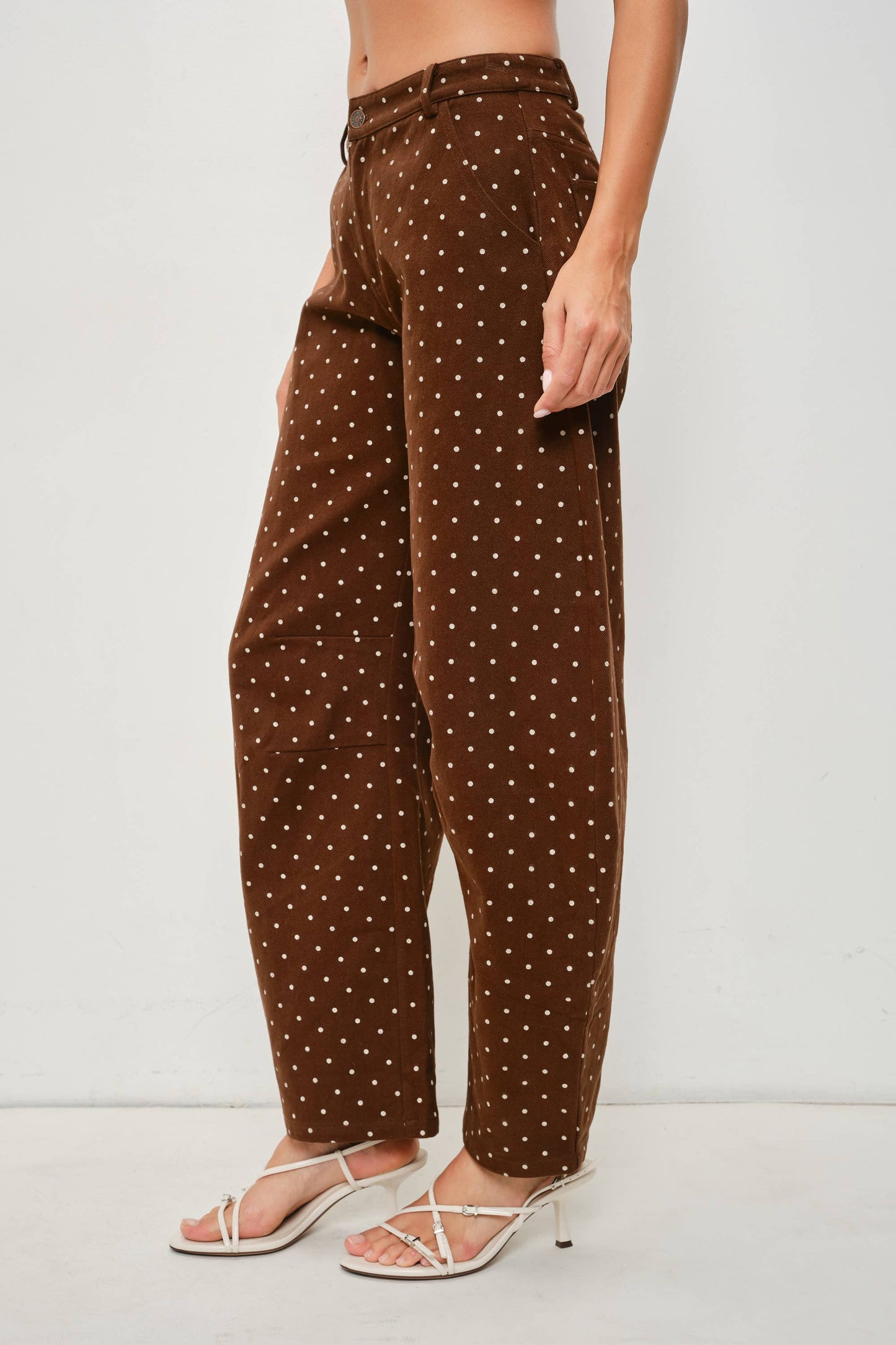 Mila Polka Dot Barrel Jeans
