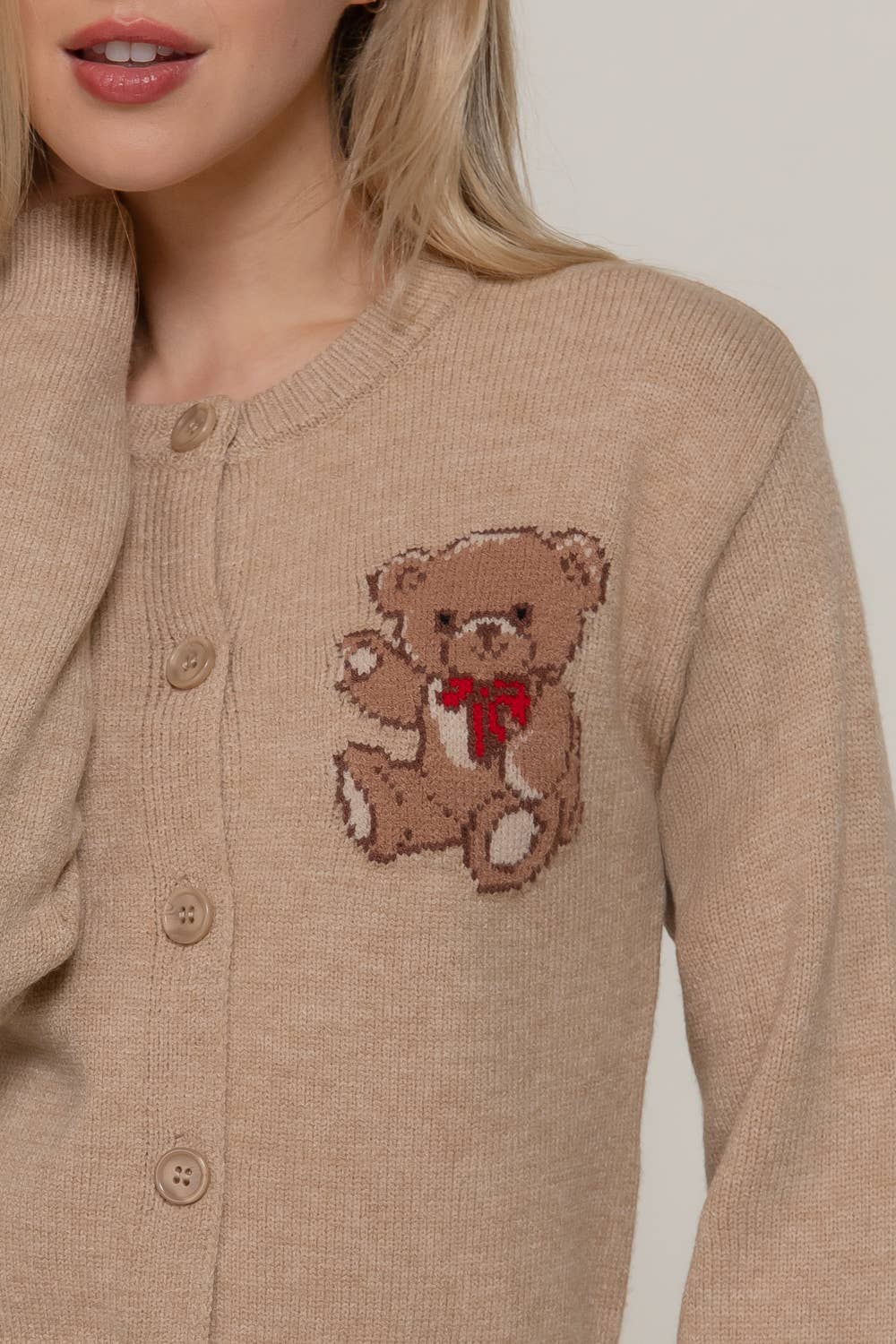 Pink Teddy  Cardigan