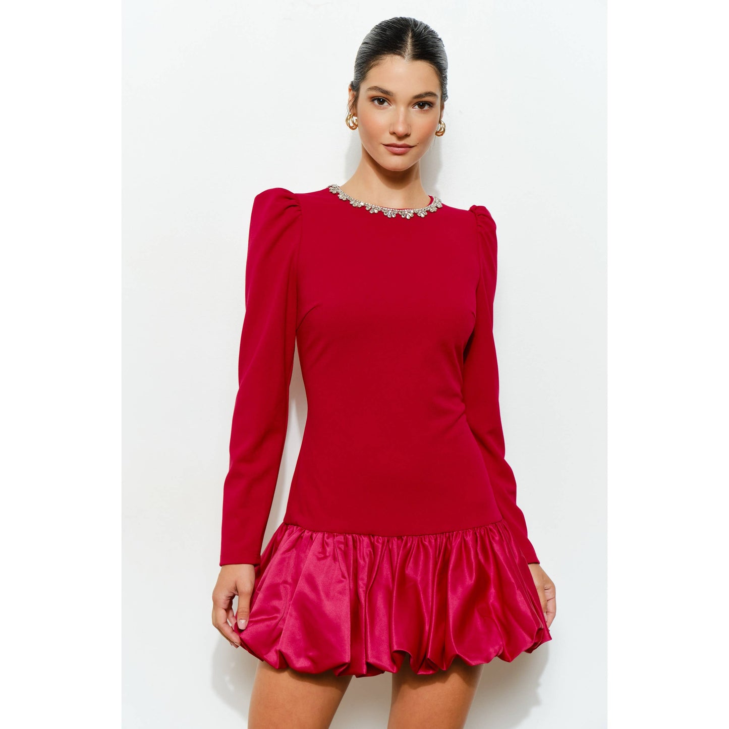 Red Bubble Mini Dress