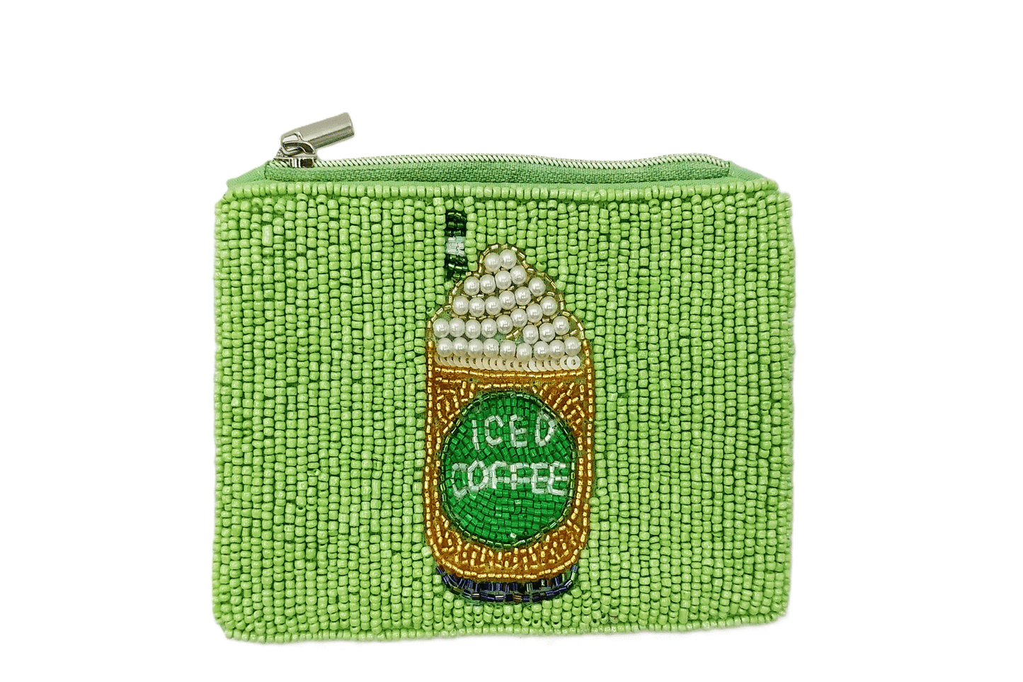 Iced Coffee Beaded Coin Purse