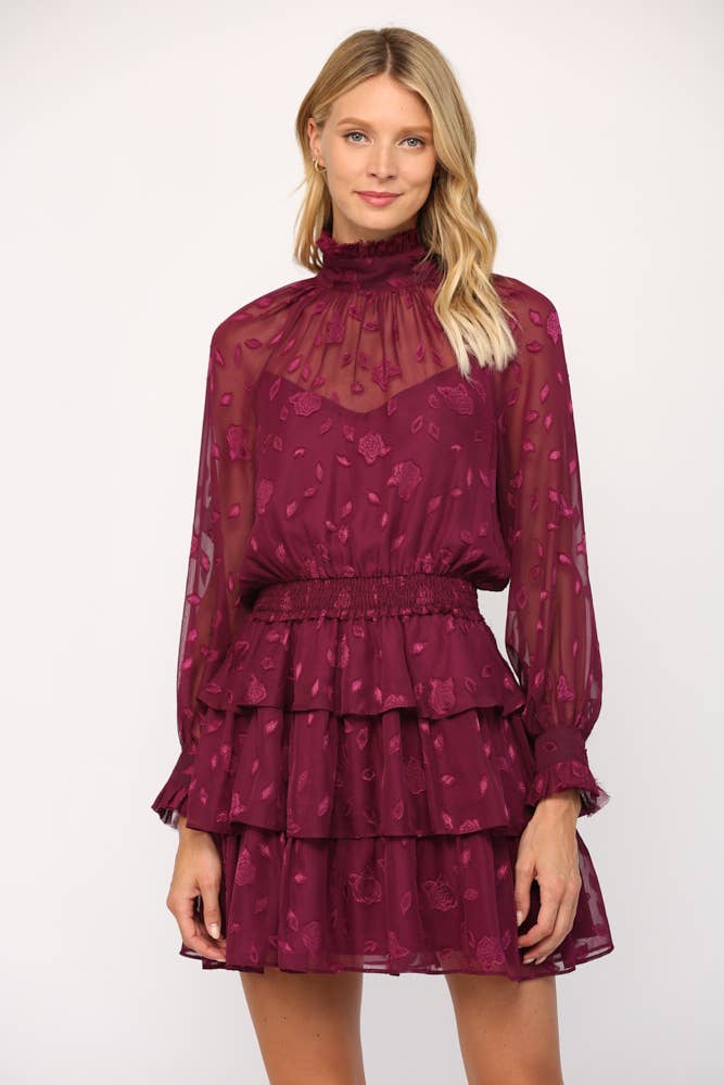 Katy Burgundy Dress