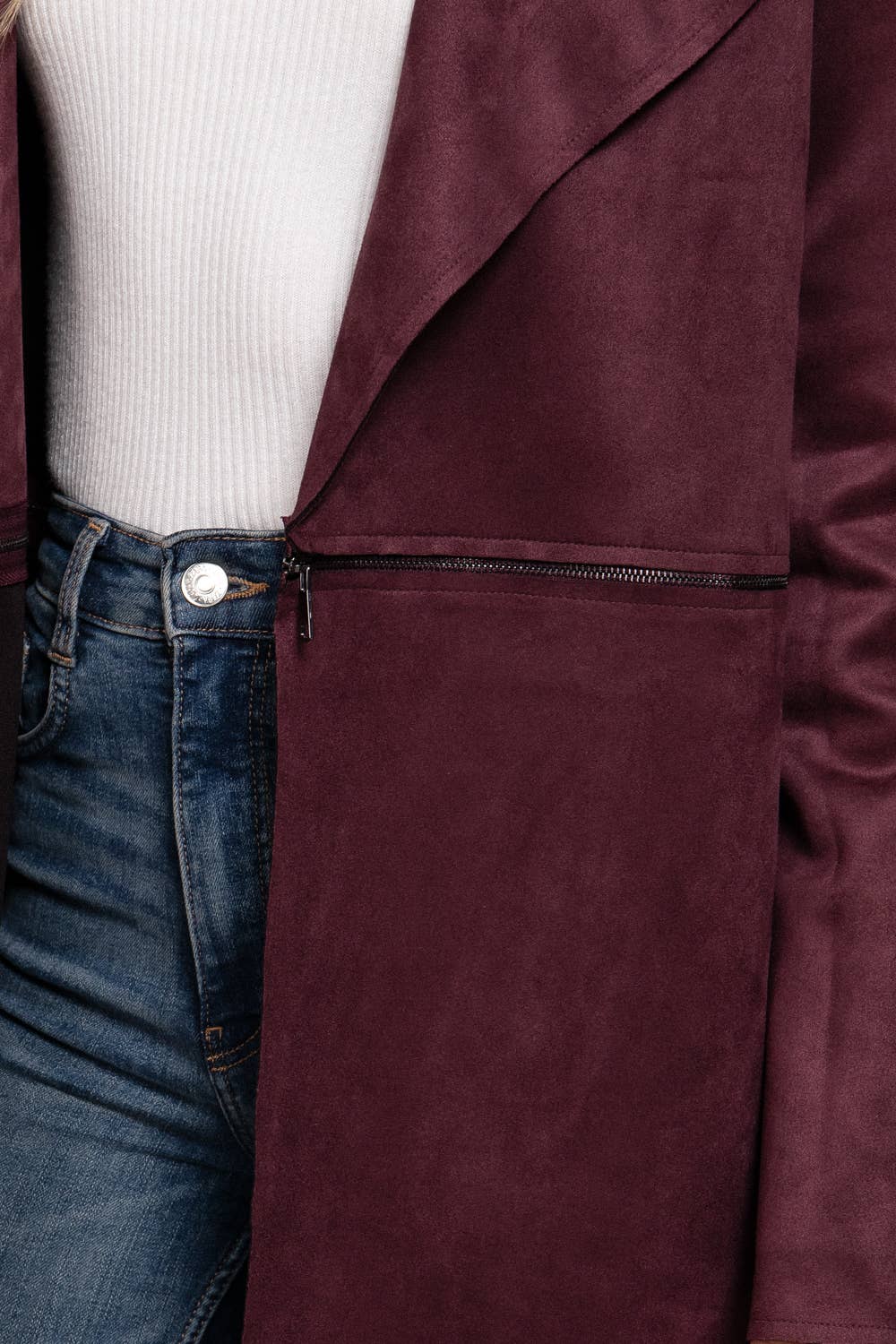 Burgundy Suede Long Jacket