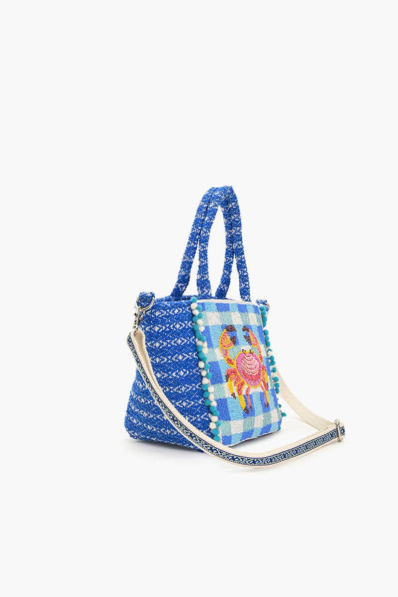 Crab It Beaded Tote Bag