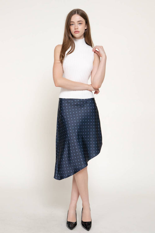 Navy Asymmetrical Skirt