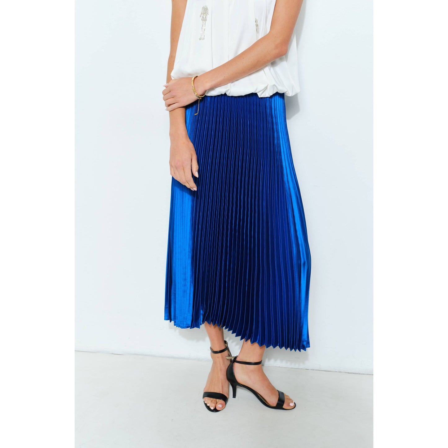 Satin Pleated Skirt