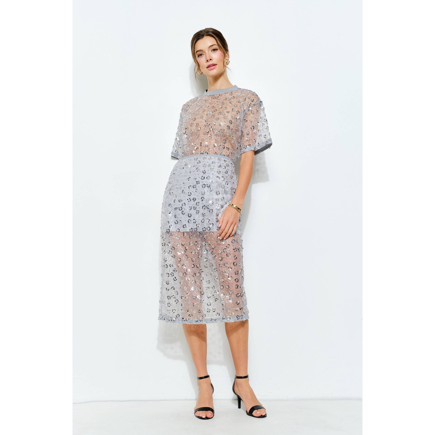 Elsa Sequin Midi Skirt