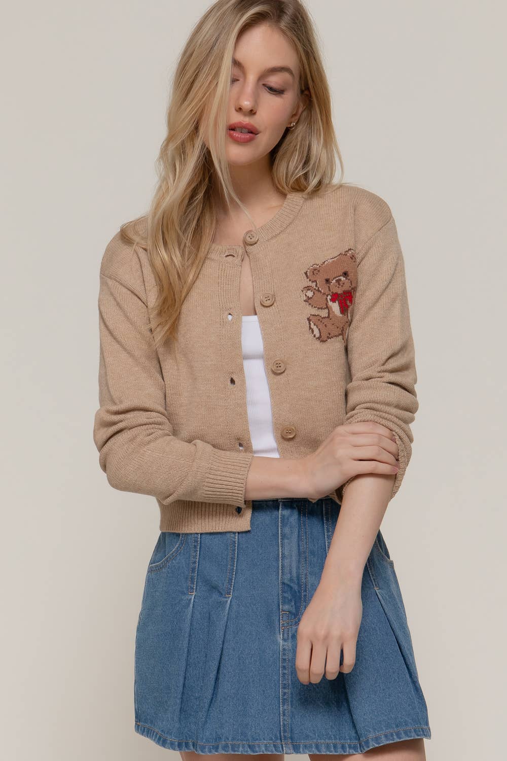 Pink Teddy  Cardigan