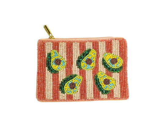 Avocados Beaded Coin Purse