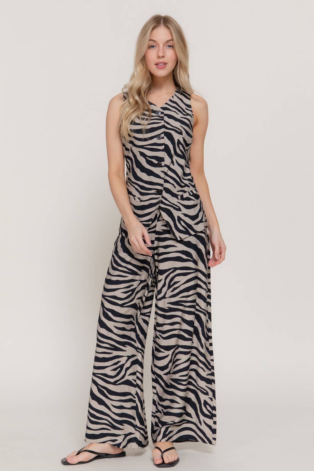 Wide Leg Zebra Pants