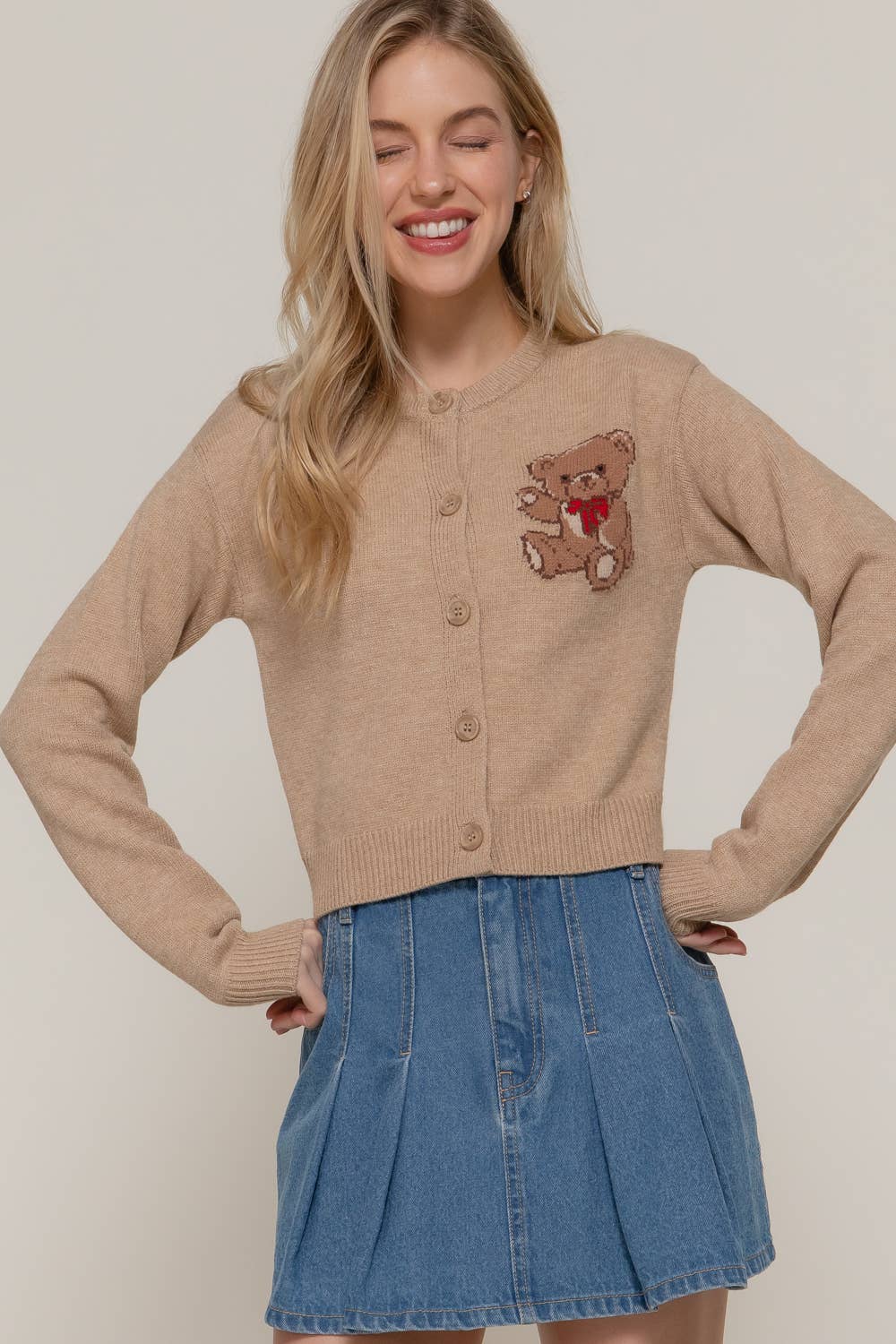 Pink Teddy  Cardigan