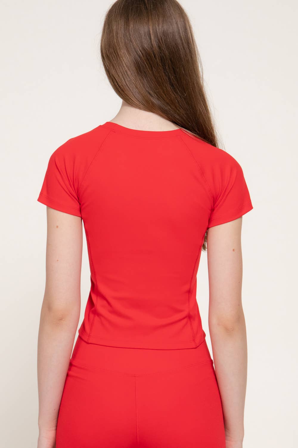 Short Sleeve Raglan Sleeve Crew Neck Workout Top