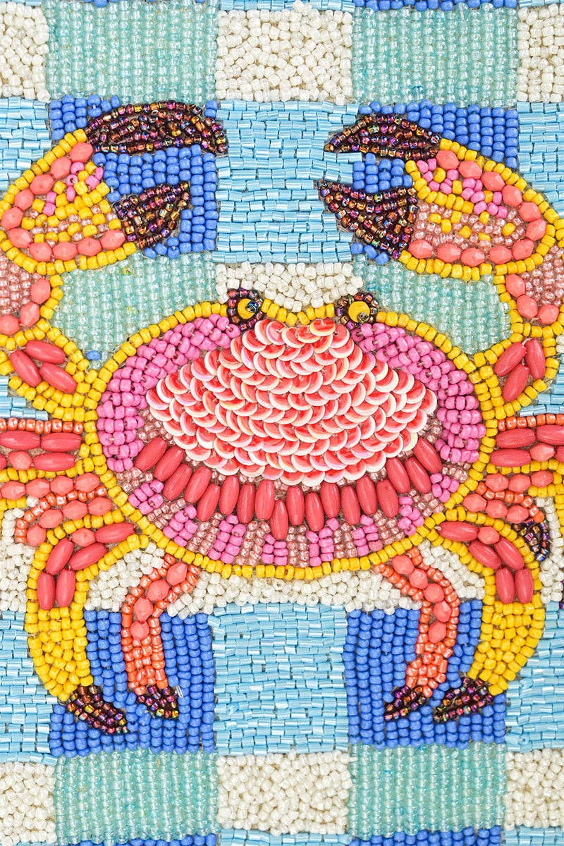 Crab It Beaded Tote Bag