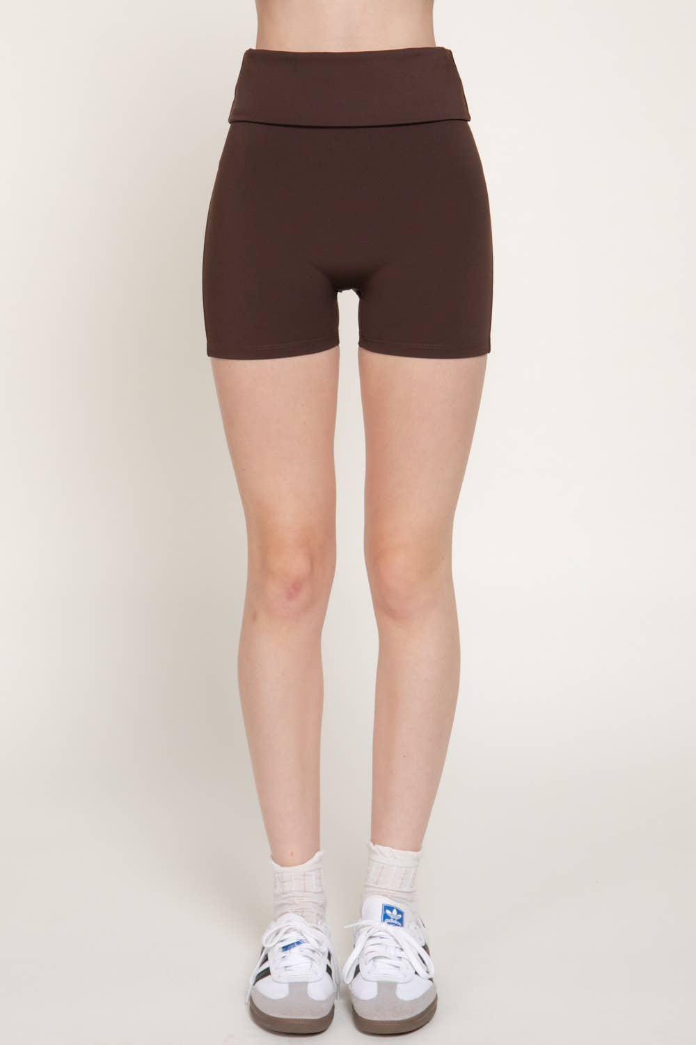 Waist Fold-Over Active Bike Shorts