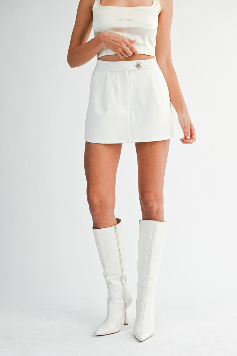 White Mini Skort