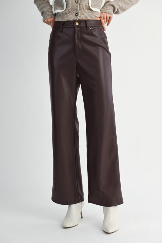 Faux leather Brown Pants