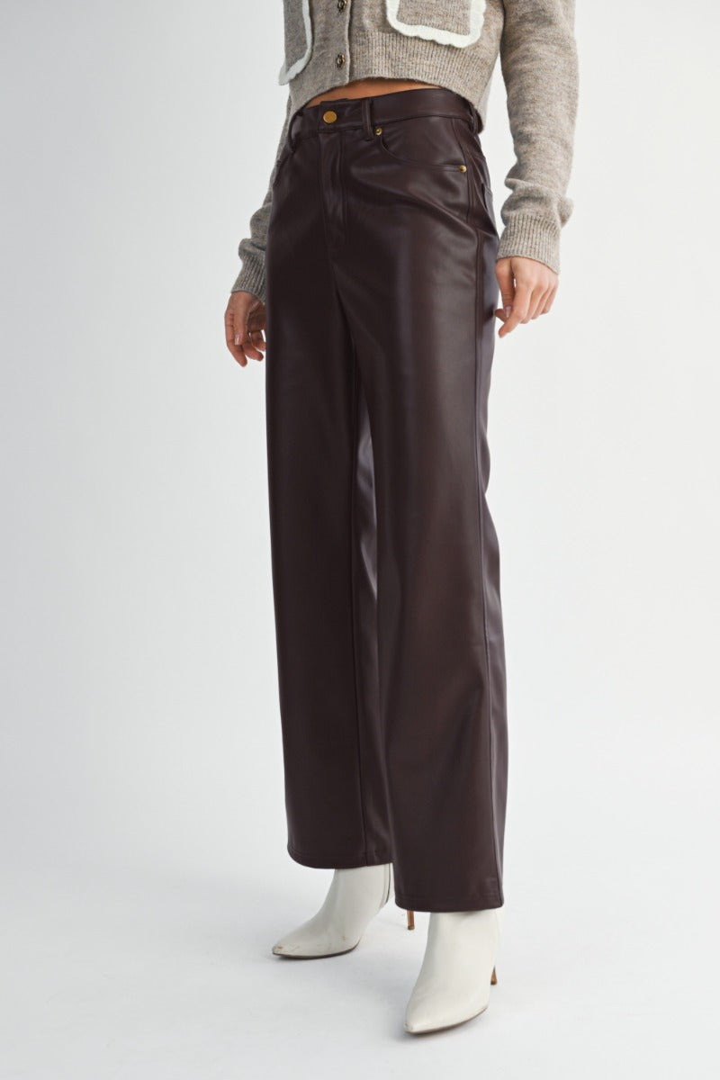 Faux leather Brown Pants