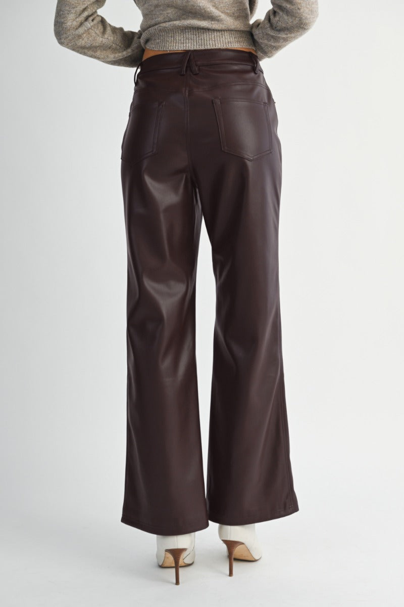 Faux leather Brown Pants
