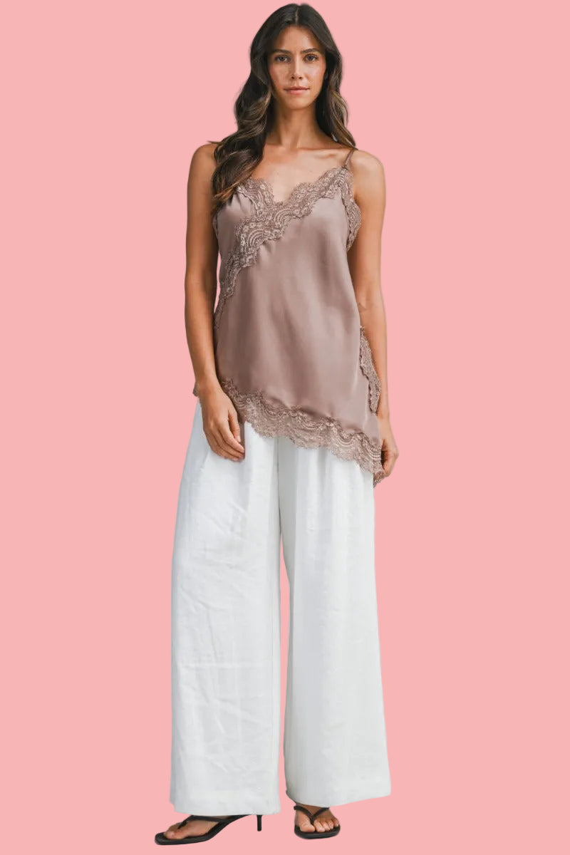 Mocha Satin Top