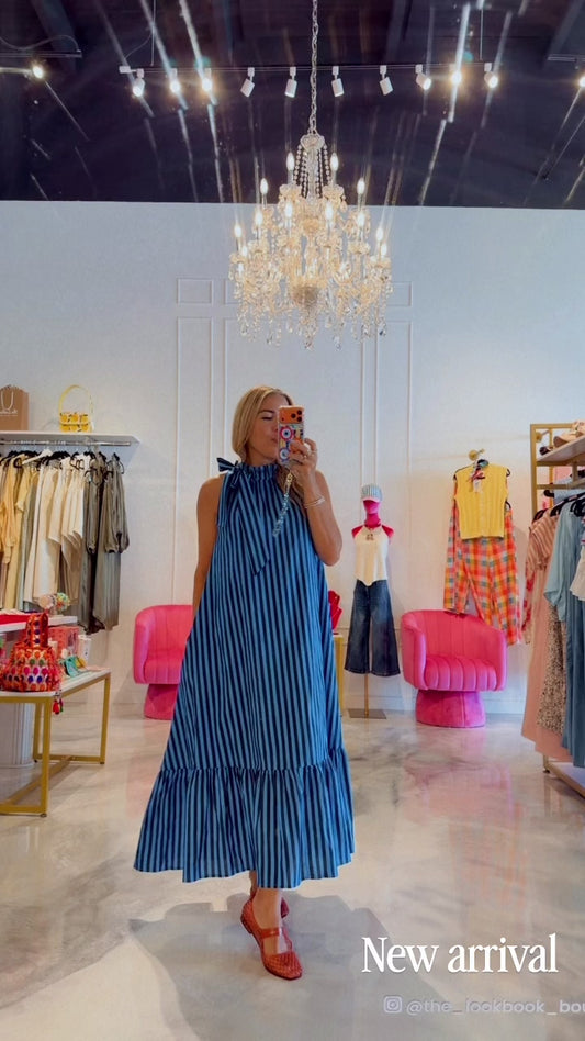 Navy Striped Dress